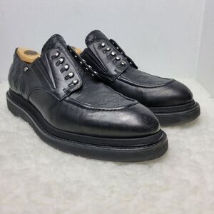 Cesare Paciotti Mens Shoes Size 7 US Black DM Livetech Lace Less Derby 46534